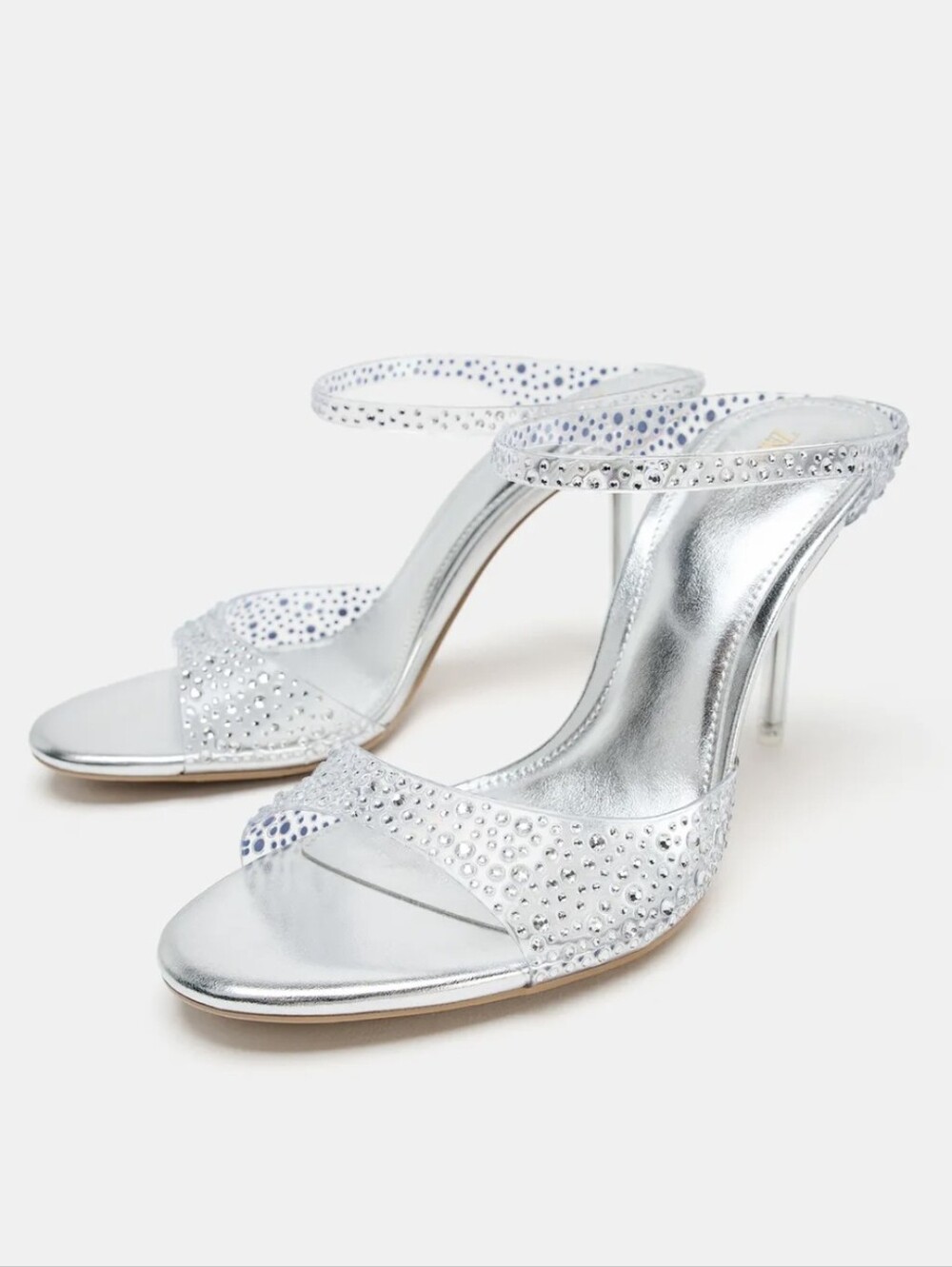 ZARA VINYL HEELED SANDALS